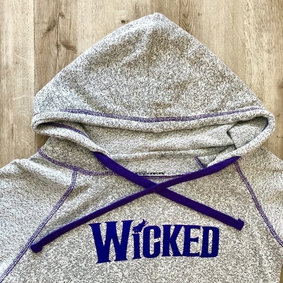 Wicked, Broadway Musical, Pullover, Hoodie,‎ Heather Grey, With Purple, Size S - Picture 5 of 9